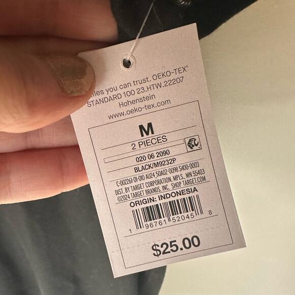 Auden Black Pajama Set with White Piping - Picture 4 of 4